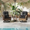 Tangkula Set Of 3 Patio Swivel Rocker Set Gliding Bistro Furniture Set w/ Tempered Glass Table - 4 of 4