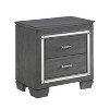 NicBex Nightstand with 2 Drawers,1pc Side Table with LED Lighting and Black Finish,28 inch Bedside Table for Bedroom,Living Room,Black/Silver/Gray - 3 of 4