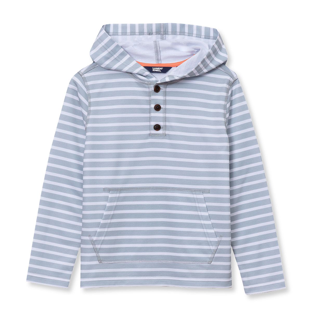 Lands' End Kids Henley Pullover Hoodie