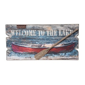 Beachcombers Welcome To The Lake W/Canoe Wall Decor - 1 of 2
