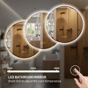 HBEZON Vanity Mirror with Lights, LED Wall Mount Bathroom Mirror, 3-Color Mode, Front/Backlit Lights, Dimmable, Anti-Fog, Round, Aluminum, Silver - 3 of 4