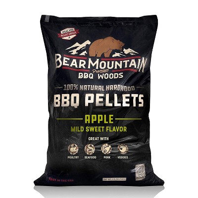 Bear Mountain BBQ Premium All Natural Mild and Sweet Apple Smoker Wood Chip Pellets For Outdoor Gas, Charcoal, and Electric Grills, 40 Pound Bag