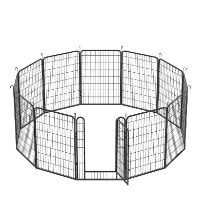 Gulches 39.27 H Tall Metal Dog Playpen Black with 8 Panels Heavy Duty for Large & Medium Breeds & Active Pets