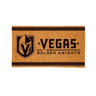 Evergreen Las Vegas Golden Knights Logo Natural Coir 28 x 16 Inches Indoor Outdoor Doormat