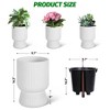 14.2"Tall Planters Set of 2, Plant Pots, Self Watering Pots for Indoor Plants, Flower Pots with Built-in Drainage and a Water Level Monitor, for Patio - 2 of 4