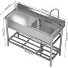 Acekool Stainless Steel Utility Sink, Single Bowl with Hot & Cold Pull-Out Faucet for Kitchen, Laundry, Garage, Garden - 2 of 4