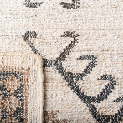 Ivory and Black Wool Tribal Runner Rug, 2'3" x 9'