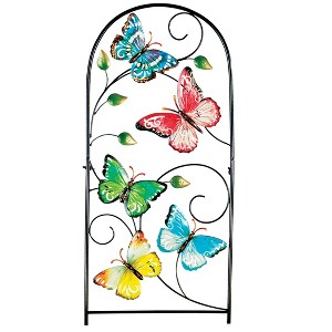 Collections Etc Colorful Butterfly Trellis Metal Garden Stake, 30"H NO SIZE - 1 of 2