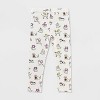Toddler Girls' Adaptive 2pk Halloween Legging's - Cat & Jack™ Lavender/Cream - 2 of 3