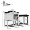 LAOTIES 62" Wooden Rabbit Hutch with Run Area,Outdoor Small Animal Enclosure with Tray,Ramp,Lockable Doors,Asphalt Roof - 4 of 4