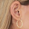 10k Two-Tone Gold 26mm Intertwined Oval Hoop Earrings - 2 of 3