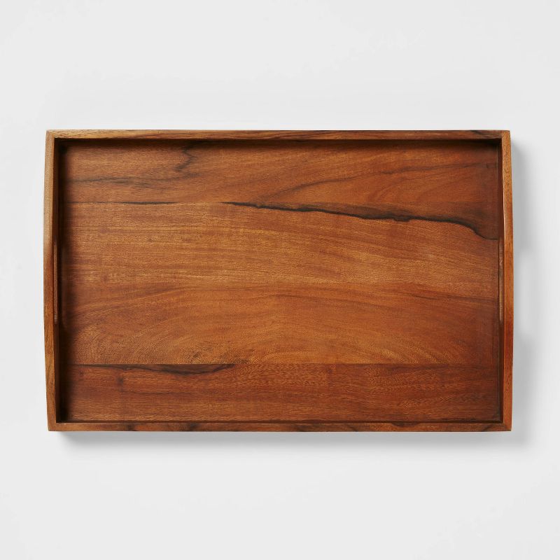 20&#34; x 13&#34; Wood Signature Serving Tray - Threshold&#8482;, 4 of 5