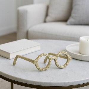 Sagebrook Home Abstract Glasses Aluminum Sculpture Decoration - 1 of 4