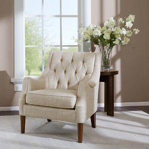 CAVINAS Polyester Fabric Accent Chair with Mid-Height Backrest,Modern Upholstered Living Room Chairs,Reading Chairs for Living Room - 1 of 4