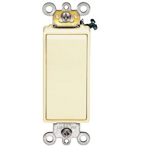 Leviton 20 amps Rocker Grounding Switch Ivory - Case of 1 - 1 each - 1 of 1