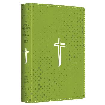 The One-Minute KJV Bible for Kids [Neon Green Cross] - by  Compiled by Barbour Staff (Leather Bound)
