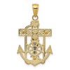 Black Bow Jewelry 14k Yellow or Two-Tone Gold Textured Mariner Crucifix Pendant, 18x33mm - 3 of 4