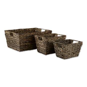 Goodpick  3 Pack Grey Small Storage Basket for Shelves Gift Baskets