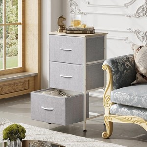 Dresser with 3 Drawers, Fabric Nightstand, Organizer Storage Dresser for Bedroom, Hallway, Entryway, Closets - 1 of 4
