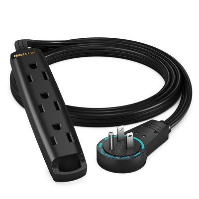 360 Degree Rotating Flat Extension Cord, 3-Outlet 1-Sided, 16 AWG