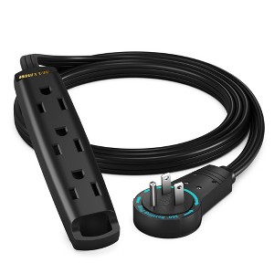 360 Degree Rotating Flat Extension Cord, 3-Outlet 1-Sided, 16 AWG - 1 of 4