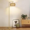 65"H Standing Lamp With Remote 3 Color Temperatures For Living Room, Floor Lamp Boho Style Floor Lamp With Rattan Shade For Bedroom -The Pop Home - 3 of 4
