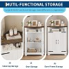 Compact Corner Bathroom Cabinet with Doors, Corner Storage for Bathroom, Kitchen, and Living Room, Freestanding Cabinet with Stylish Design, White - 4 of 4