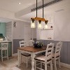 BAOURE 3-Light Farmhouse Wood Chandelier - 19.69" Rustic Rectangular Pendant Light - Black with Seed Glass Shades for Kitchen Islands & Dining - 3 of 4