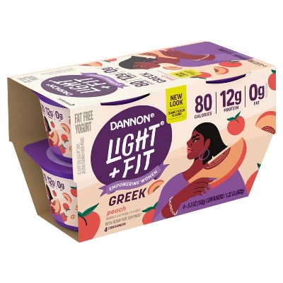 Light + Fit Nonfat Gluten-Free Peach Greek Yogurt - 4ct/5.3oz Cups_5