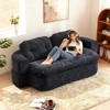 79" Modern Floor Sofa Corduroy Convertible Bed 2 Pillows Foam Filled Hidden Quilt Space Saving Curved Ergonomic Living Room Playroom - 3 of 4