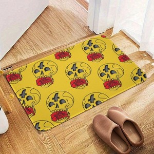 Skull Rose Bathroom Rugs Winter Bath Mat Absorbent Non Slip Bathroom Mat Christmas Soft Floor Carpet 16x20 Inches - 1 of 1