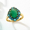 Ross-Simons 2.80 Carat Emerald and 1.40 ct. t.w. London Blue Topaz Ring in 18kt Gold Over Sterling - 4 of 4