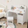Kids Desk with Chair, Study Desk for Boys Girls with Hutch, Storage Cabinet, Wooden Children Study Table, Student Writing Desk Computer Workstation - 2 of 4