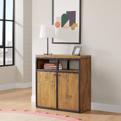 Lloyd 31" Wide Rustic Industrial Metal Frame Shoe Storage Cabinet
