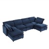 124" U-Shaped Modular Sectional Sofa Bed with Storage - 3 of 4