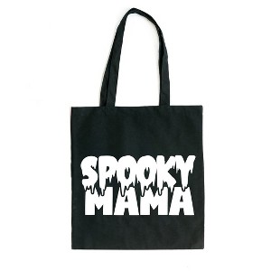 City Creek Prints Spooky Mama Canvas Tote Bag - 15x16 - Black - 1 of 2