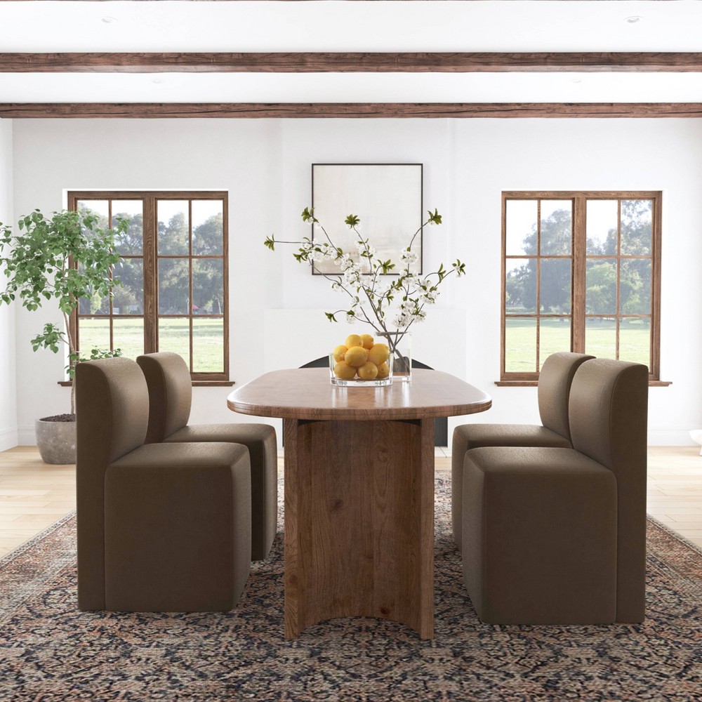 Photos - Chair Cora Dining  in Luxe Velvet Titan Walnut - Threshold™