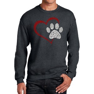 LA Pop Art Paw Heart - Men's Word Art Crewneck Sweatshirt - 1 of 4