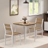 Compact 3-Piece Farmhouse Dining Set, Square Kitchen Table with 2 Padded Chairs, Metal Frame Small Space Furniture for Apartments & Studios - 3 of 4