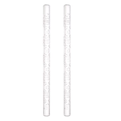 Unique Bargains Acrylic Embossed Non-Stick Round Head Baking Rolling Pins 2 Pcs
