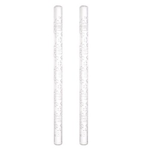 Unique Bargains Acrylic Embossed Non-Stick Round Head Baking Rolling Pins 2 Pcs - 1 of 3