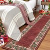 Christmas Washable Area Rug Xmas Pine Cones Rug Plaid Rugs for Living Room Bedroom - 2 of 4