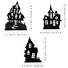 AuldHome Design Spooky Halloween House Village Silhouettes, 3pc Set; Scary Haunted House Wood Statue Figurines Centerpiece Set - 3 of 4