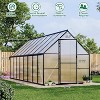 8x16ft Large Aluminum Greenhouse Kit with Polycarbonate Panels - Quick Setup Structure & Adjustable Roof Vent System - 2 of 4