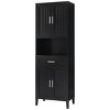 SEVOBAL Bathroom Storage Cabinet Freestanding Tall Cabinet with Drawer and Adjustable Shelves for Organized Living, Black, 13.8"*23.6"*70.9" - 4 of 4