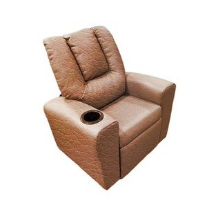 Olive & Opie Chase Vegan Leather Kids' Recliner - Chestnut - 1 of 4