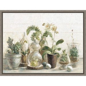 Amanti Art Greenhouse Orchids on Shiplap by Danhui Nai Canvas Wall Art Print Framed 24-in. x 18-in. - 1 of 4
