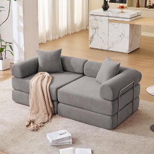Sapphtopaz 73" Couches for Living Room 2-in-1 Convertible Sofa Bed with Removable Armrests Mattress Sofa with 2 Pillows Sleeper Sofa for Bedroom - 1 of 4