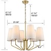 Claxy Modern Brass Fabric Shade Pendant Light Fixture - 6 Light - 2 of 4