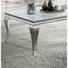 Glam Contemporary 1pc Coffee Table White Glass Top Silver Color Table Living Room Stainless Steel Cabriole-Style Legs - 4 of 4